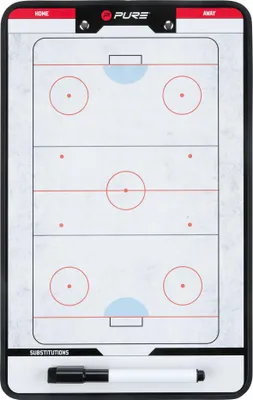 Produktbild von Pure2Improve Taktiktafel Eishockey 34,5x21,5 cm mit Zubehör, Whiteboard-Marker-Stift und Magnete, Doppelseitige Magnettafel Taktikboard Taktikbrett Tactic Board Coach Board Trainingsboard Taktikmappe