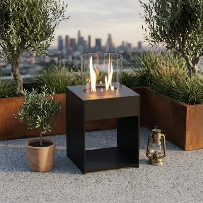 Produktbild von GLOW FIRE Ethanol Kamin 'Emma Concept S Outdoor' | Ethanolkamin mit 4 Std. Brenndauer und 2 KW Heizleistung | BxHxT: 32x40x32 cm