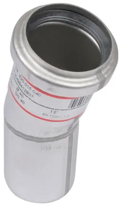 Obrázok produktu pre Ohyb Blücher 15°, EuroPipe, nehrdzavejúca oceľ 1.4301, s 2 prípojkami, 50 mm, 1 ks.