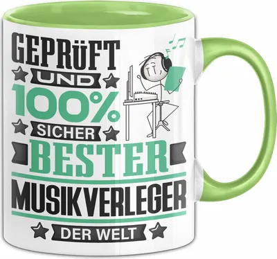Produktbild von Musikverleger Geschenk Lustiger Spruch für Musikverleger Geschenkidee Bester Musikverleger Der Welt (Grün)