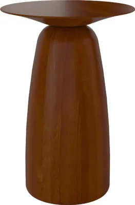 Produktbild von Beistelltisch BAOBAB 44 / Kaffeetisch - Sofatisch - Laptoptisch - Nachttisch - Pflanzentisch / Oval 32,5 x 44 / Gedrechseltes massives Buchenholz / Nussbaumfarbe