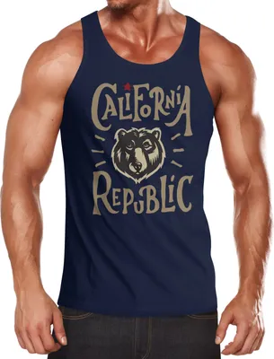 Produktbild von Herren Tank Top California Republic Bär Grizzlybär Kalifornien Neverless®  XXL