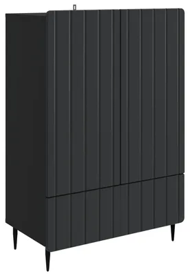 Zdjęcie produktu dla Komoda vidaXL, czarna, 66 x 34,5 x 97 cm, materiał drewnopochodny