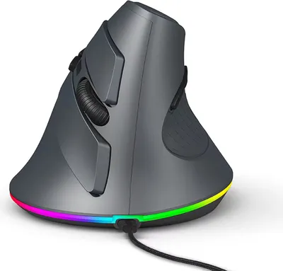 Produktbild von Vertikale kabelgebundene Gaming-Maus, mechanische Maus, 7200 DPI, ergonomisches Design mit 6 Tasten, 11 LED-Lichtmodi