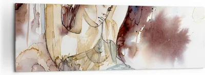 Produktbild von Bild auf Leinwand - Leinwandbild - Frau Modell - 160x50cm - Wand Bild - Wanddeko - Wandbilder - Leinwanddruck - Bilder - Kunstdruck - Wanddekoration - Leinwand bilder - Wandkunst - AB160x50-3552