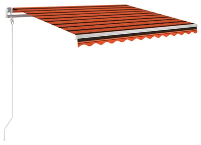 Obrázek produktu pro automatická markýza vidaXL s LED senzorem větru 350x250 cm oranžová/hnědá