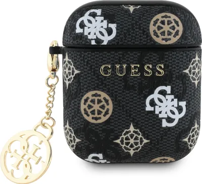 Produktbild von Guess Polyurethan4g Peony Charm Airpods 1/2 Hülle Schwarz  Schwarz One Size