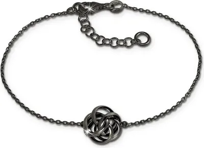 Image de SilberDream 18-21cm bracelet noeud rhodié noir femmes bijoux D2SDA1128S