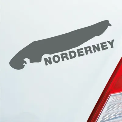 Produktbild von Auto Aufkleber Norderney Insel Deutschland Urlaub 10x3 cm Grau Sticker Heckscheibenaufkleber