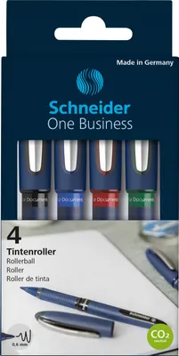 Produktbild von Schneider Schreibgeräte One Business, Anklippbarer versenkbarer Stift, Mehrfarbig, Schwarz, Blau, Grün, Rot, Kunststoff, 0,6 mm, Fettdruck
