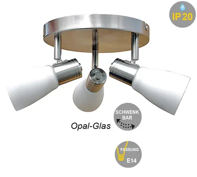 Produktbild von Strahler Lena-Eiko 3- flammig Spot Fassung E14 Deckenlampe