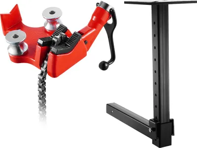 Obrázek produktu pro Svěrák na řetězové trubky VEVOR, nosnost trubek 3 175-125 mm, 660 mm řetěz a litinová základna, držák svěráku pro přívěsné spřáhlo s nastavitelnou výškou - vhodný pro přijímače 50 x 50 mm