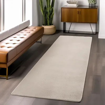 Zdjęcie produktu dla Ayyildiz | Dywan Pluszowy Joy - 80 cm x 250 cm - Kremowy - Miękki - Antypoślizgowy - Elegancki