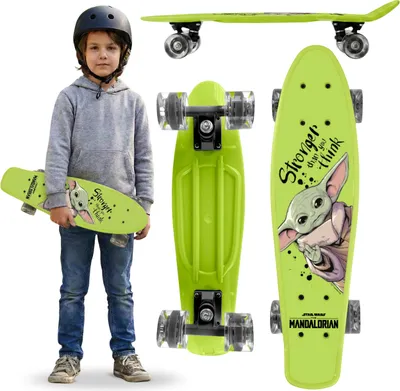 Produktbild von STAR WARS The Mandalorian GROGU Kinder Skateboard 55 cm, rutschfest, belastbar 20–50 kg