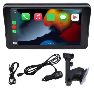 Produktbild von Tragbares kabelloses Autoradio, 7 Zoll HD-Touchscreen, Unterstützung für CarPlay Android Auto mit Mirror Link, Bluetooth AUX, FM-Radio