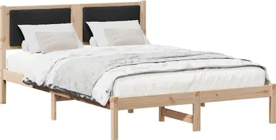 Produktbild von Bettrahmen Schwarz 140 x 200 cm Massives Kiefernholz