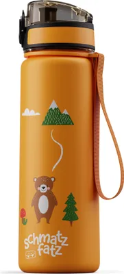 Produktbild von Schmatzfatz Trinkflasche für Kinder 500 ml - BPA-freie Trinkflasche Mit Strohhalm, 1-Klick-Verschluss, Auslaufsicher, Leicht Zu Reinigen | Tritan Kunststoff Kindertrinkflasche
