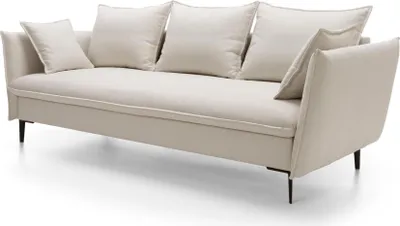 Produktbild von FURNLUX Sofa Glänzend Beige Und Schwarz 237cm / Hauptfarbe: Beige / Abmessungen: 237 x 90 x 105 cm