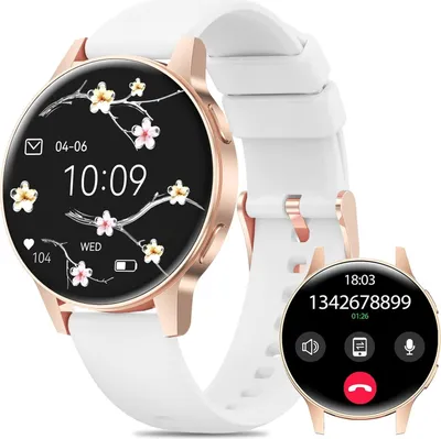Produktbild von 2025 Damen-Smartwatch mit SIRI/ET/HRV Telefonfunktion, Herzfrequenzmesser, Menstruationszyklus, IP68, Schlafmonitor, Kalorien, Fitness-Tracker