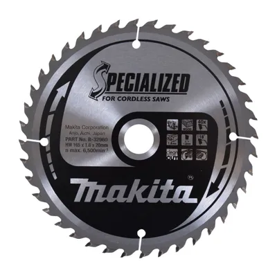 Produktbild von Makita SPECIALIZED Kreissägeblatt für Holz 165 x 20 x 1,6 mm 40 Zähne ( B-32960 )