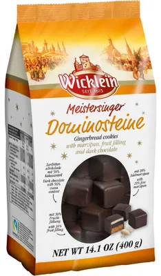 Produktbild von Wicklein Meistersinger Dominosteine dunkle Schokolade 400g