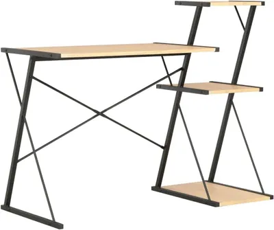 Produktbild von Schreibtisch mit Ablage in Schwarz und Eiche, 116 x 50 x 93 cm