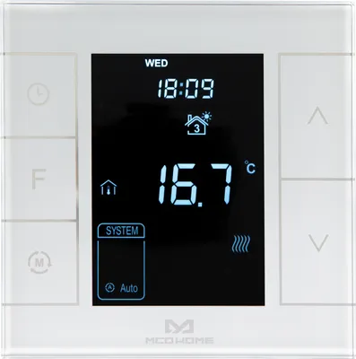 Immagine prodotto di MCO Home Termostato ambiente Z-Wave per riscaldamento a pavimento Riscaldamento a infrarossi compatibile con Z-Wave Smarthome bianco