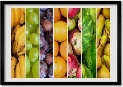Produktbild von Bild - Bilderrahmen - 100 cm x 70 cm - MDF - Rahmen - Foto - Wandkunst Obst