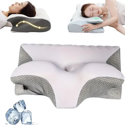 Obrázek produktu pro Polštář z ergonomické paměťové pěny – tvarující se pro optimální podporu – šedý