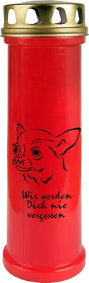Produktbild von Grabkerze Rot, Brenndauer: 100 Stunden ( 4 Tage ), Motiv: Chihuahua