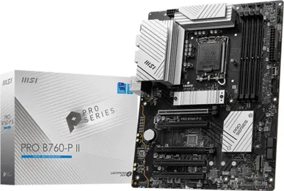 Obrázek produktu pro MSI PRO B760-P II, Intel, LGA 1700, Intel® Celeron®, Intel® Core™ i3, Intel® Core™ i5, Intel® Core™ i7, Intel® Pentium® Gold, 256 GB, DDR5-SDRAM, 256 GB