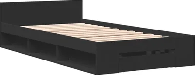 Obrázek produktu pro Rám postele se zásuvkou černý 90 x 190 cm kompozitní dřevo