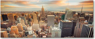 Produktbild von Tulup® Leinwandbild - 125x50 cm - Wandkunst - Drucke auf Leinwand - Leinwanddruck  - Landschaften - Beige - New York