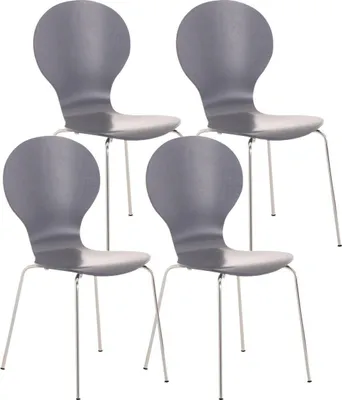 Zdjęcie produktu dla Zestaw czterech krzeseł sztaplowanych - Krzesła dla gości - Ergonomiczna i oszczędzająca miejsce konstrukcja