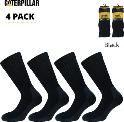 Immagine prodotto di Caterpillar 4 paia di calze industriali / calze da lavoro Punta rinforzata tallone Nero41-45