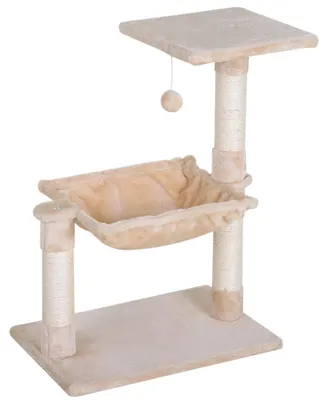 Image de Arbre à chat - Petit arbre d'escalade - 70 cm - Colonne en sisal - Balle en peluche - Grande plateforme de repos - Beige