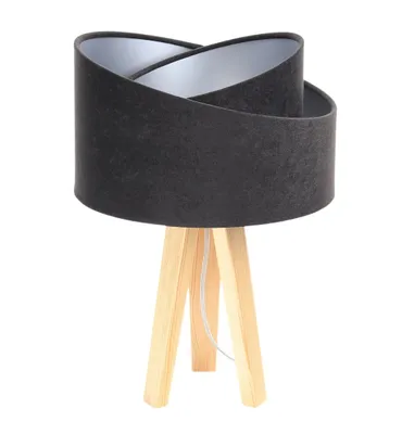 Zdjęcie produktu dla Lampa stołowa GEMSTONE czarna/srebrna/sosna