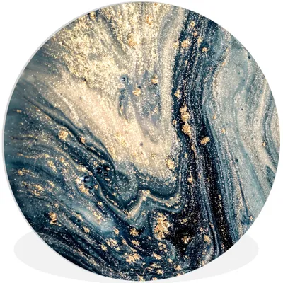 Produktbild von MuchoWow® Rundes Wandbild - Runde Bilder Marmor - Farbe - Glitter - Gold Ø 60 cm Kreis Wanddekoration Kunststoff - Wandkreis - Wandschmuck - Wand Kreis - Das Schlafzimmer - Die Bilder - Wandmalerei - Kunst für das Haus - das Plastik