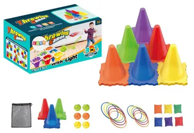 Obrázok produktu pre Súprava Leantoys so športovými hrami na zručnosť – Hádzanie na cieľ 3 v 1