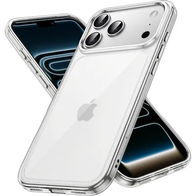 Productafbeelding van Beschermhoes voor iPhone 17 Pro, 6,3 inch, schokbestendig, transparant, krasbestendig, voorkomt vergeling