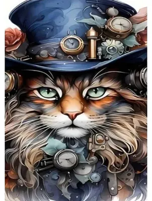 Obrázok produktu pre Diamentowa Mozaika Kot Steampunkowy NO-2000328