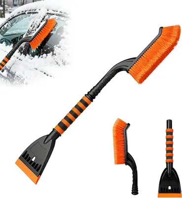 Imagen del producto de Raspador de hielo con cepillo para nieve, desmontable, con mango antideslizante, para automóviles, accesorios de invierno