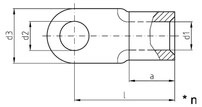 Produktbild von Intercable Quetschkabelschuh ICQ1208 120qmm M8 verzinkt 50 Stk