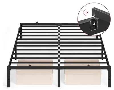 Obrázok produktu pre Čierna kovová konštrukcia postele – oceľ – 454 kg – 200 x 160 x 35,6 cm