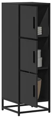 Immagine prodotto di vidaXL Mobiletto alto, nero, 35,5 x 35 x 106,5 cm, realizzato in legno composito e metallo