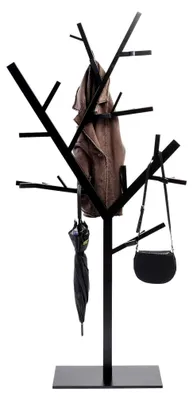 Produktbild von Garderobenständer Technical Tree, Schwarz, Modern, Kleiderständer für Flur und Garderobe, Metall 201x91x30 cm (H/B/T)