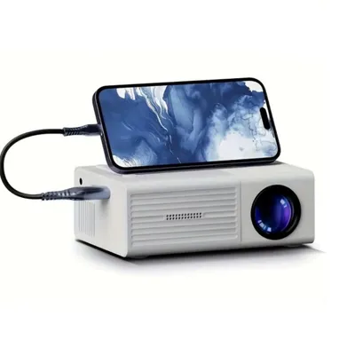 Produktbild von Tragbarer Full-HD-1080p-Mini-Projektor mit USB-Anschluss, Lautsprecher und Fernbedienung