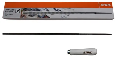 Produktbild von STIHL Rundfeile 56057714006 6 Stück für Sägeketten 200x4,0 mm mit 1 Holz Feilenhalter