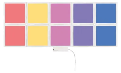 Produktbild von 10er Set RGB LED Wandpanel, Fernbedienung, dimmbar, L 18 cm