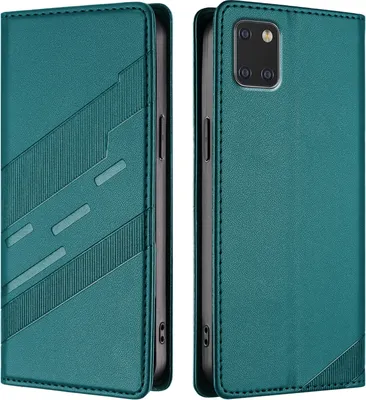 Produktbild von Hülle für Samsung Galaxy Note 10 Lite, Kunstleder Brieftaschen Handyhülle mit Kartenfach und Standfunktion Grün